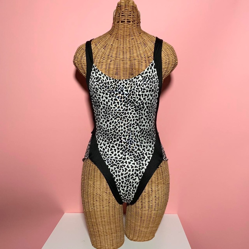 Vintage retro Y2K 90s mcbling animal print swimsuit